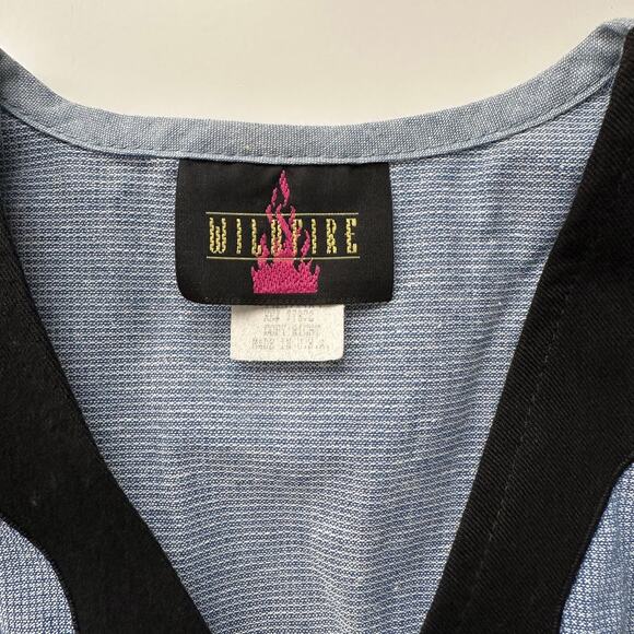 Wildfire VTG 90s Western Southwest Embellished V Neck Button Up Blouse women M - Picture 4 of 8